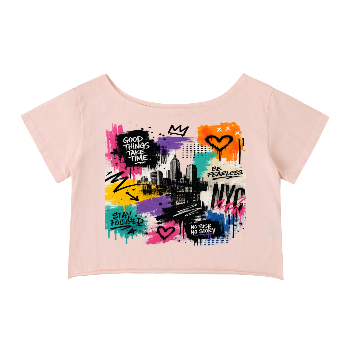 Women's A1 Lifestyle Co. Off-Shoulder Rolled Hem Cotton T-Shirt