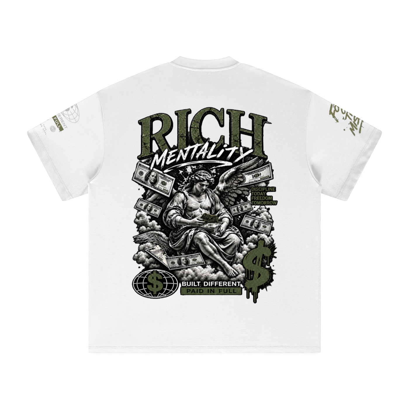 Men's Heavyweight Earth Tone Urban Graphic T-Shirt