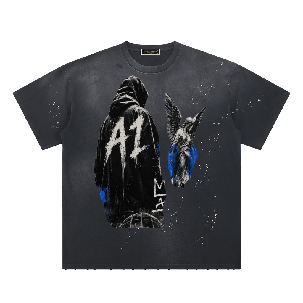 A1 Lifestyle Co. Hand-Frayed Sunfade Paint Splatter T-Shirt