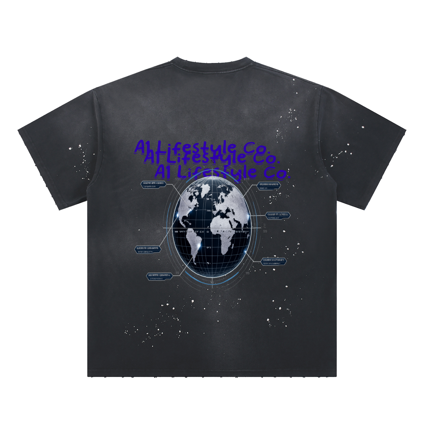 A1 Lifestyle Co. Hand-Frayed Sunfade Paint Splatter T-Shirt