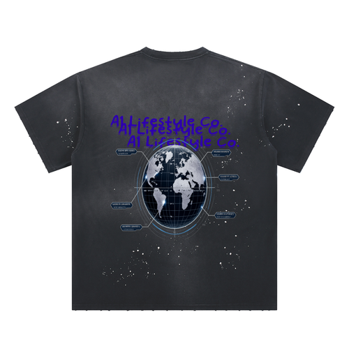 A1 Lifestyle Co. Hand-Frayed Sunfade Paint Splatter T-Shirt